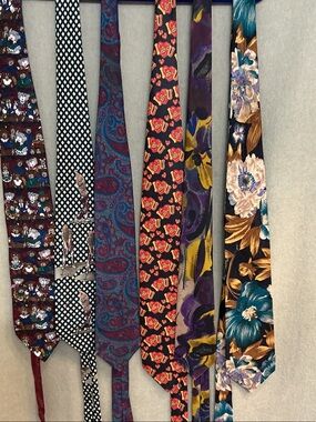 6 Men's Ties All Silk  and Patterned Necktie Collection - Multi-Color